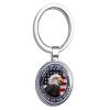 PRS Vinyl Home of The Free Because of The Brave Bald Eagle American Flag Double Sided Stainless Steel Keychain Key Ring Chain Holder Car/Key Finder view 1