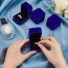 BENECREAT 10 Pack Velvet Ring Earring Box Gift Jewelry Box for Engagement, Wedding Gift Favor, Halloween Christmas Gift Packaging - Royal Blue view 3