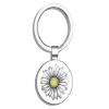 PRS Vinyl Daisy Flower Double Sided Stainless Steel Keychain Key Ring Chain Holder Car/Key Finder view 1
