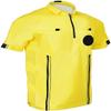 Soccer Referee 9 Piece Short Sleeve Package Referee Jersey Black Shorts Socks patch Whistle lanyard Referee wallet cards Flag set (Yellow, Adult Medium) view 2