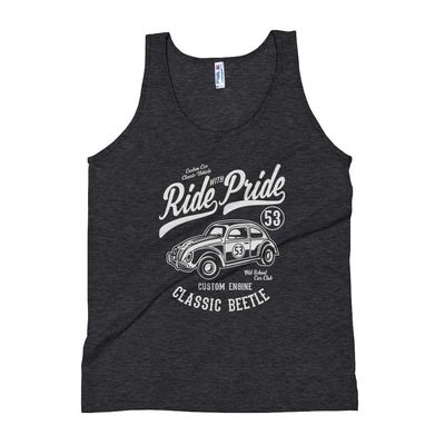 Vintage Style Beetle Punch Buggy Unisex Tank Top Tri-Black