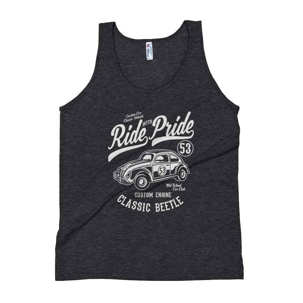 Vintage Style Beetle Punch Buggy Unisex Tank Top Tri-Black