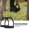 2PCS High Strength Stirrups, Black Engineering Plastics Stirrups with Non slip Rubber Pad Horse Riding Tool Accessories view 2