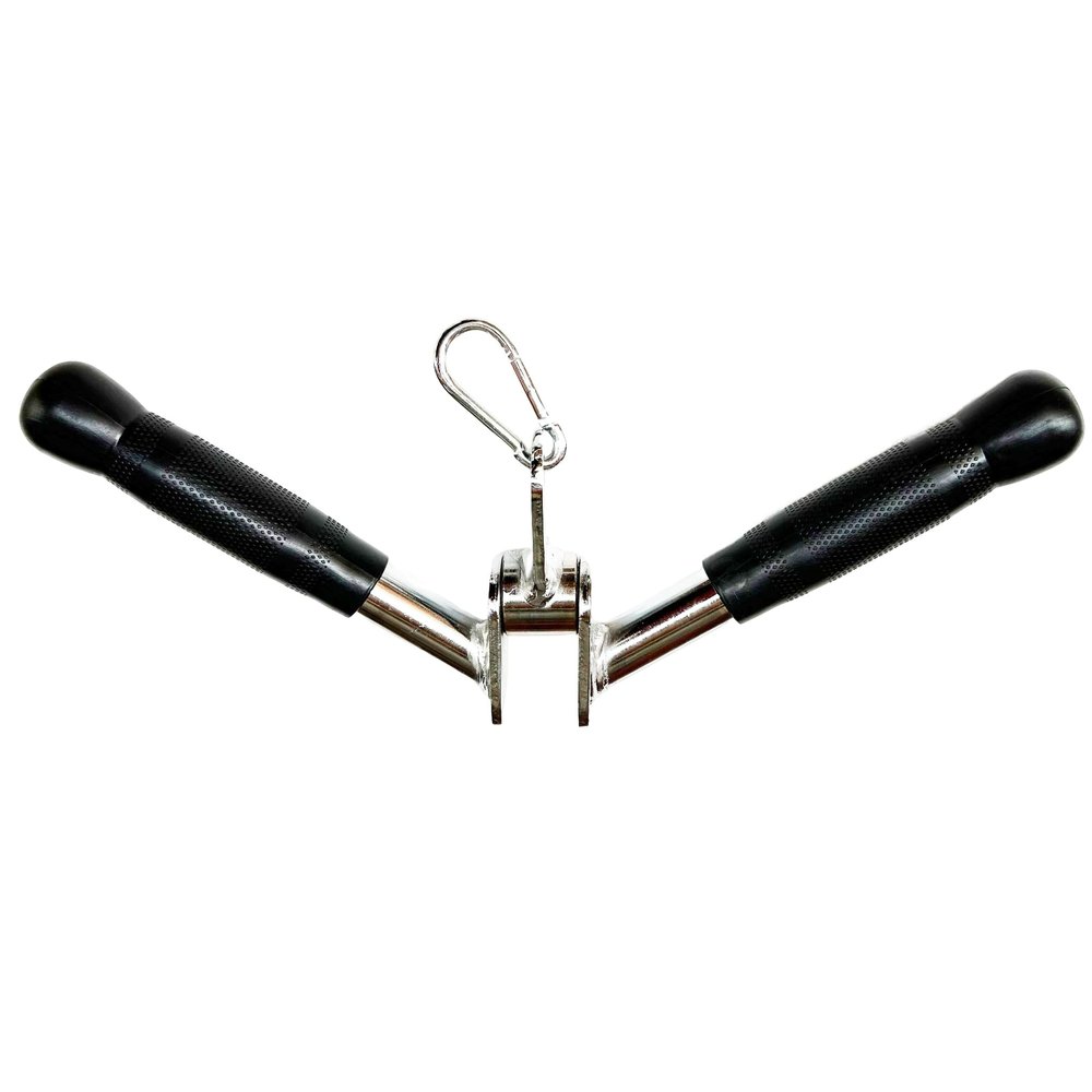 qibylift V-Shaped Press Down Bar Cable Attachment, Lat Pull Down Machine Lat Pulldown Attachments, Multi Gym Accessories Pro Tricep Bar with Steel Handgrips