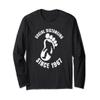 Bigfoot Social Distancing Since 1967 Funny Antisocial Long Sleeve T-Shirt view 1