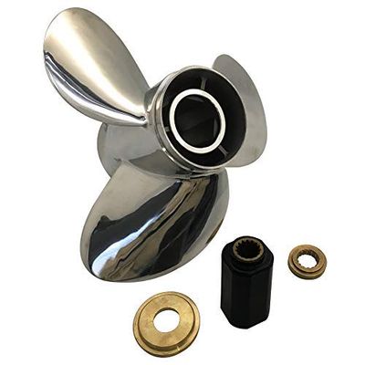 ARKDOZA 3 Blade SS Props Propeller for Honda 150/175/200/220/225HP Outboards Stainless Steel 15 Spline Tooth RH (16 (Dia) x 19 (Pitch))