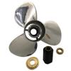 ARKDOZA 3 Blade SS Props Propeller for Honda 150/175/200/220/225/250HP Outboards Stainless Steel 15 Spline Tooth RH (14 (Dia) x 19 (Pitch)) view 2