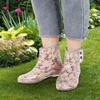 Fdit Anti-Slip Printing Women Rain Boots Round Stylish Design Garden Shoes(37) view 2