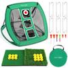 Pop Up Golf Chipping Net, Indoor/Outdoor Golfing Target Net Collapsible Portable Golf Hitting Net with 15 Training Balls and 2 Hitting Mats for Backyard Driving and Swing view 1