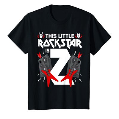 2 Year Old Rock And Roll Star Birthday Party Guitar 2nd Gift T-Shirt