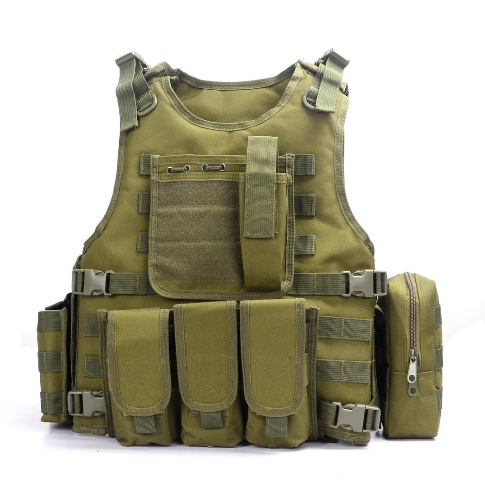 YAKEDA Outdoor Tactical Airsoft Vest Adjustable Fit Adult (Green)
