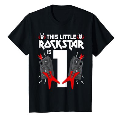 1 Year Old Rock and Roll Star Birthday Party Guitar 1st Gift T-Shirt