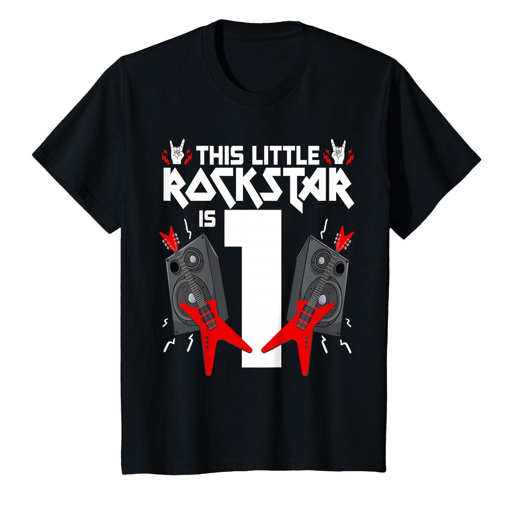 1 Year Old Rock and Roll Star Birthday Party Guitar 1st Gift T-Shirt
