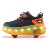 BFOEL Rechargeable Roller Shoes for Boys Girls Age 6-14 with LED Light-Up Kids Sneakers for Outdoor Play, Birthday Blue-Orange view 4