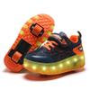 BFOEL Rechargeable Roller Shoes for Boys Girls Age 6-14 with LED Light-Up Kids Sneakers for Outdoor Play, Birthday Blue-Orange view 1