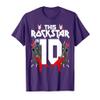 10 Year Old Rock And Roll Star Birthday Guitar 10th Gift T-Shirt view 1