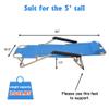 LUCKYERMORE 2 Pack Beach Outdoor Lounge Chairs, Tanning Lounge Chair and Full Flat Cot 2 in 1, Folding Reclining Chairs for Outdoor Lawn Beach Pool Camping, 60" L x 19" W, Blue view 2