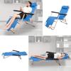 LUCKYERMORE 2 Pack Beach Outdoor Lounge Chairs, Tanning Lounge Chair and Full Flat Cot 2 in 1, Folding Reclining Chairs for Outdoor Lawn Beach Pool Camping, 60" L x 19" W, Blue view 3