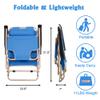 LUCKYERMORE 2 Pack Beach Outdoor Lounge Chairs, Tanning Lounge Chair and Full Flat Cot 2 in 1, Folding Reclining Chairs for Outdoor Lawn Beach Pool Camping, 60" L x 19" W, Blue view 4