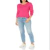 Amazon Essentials Women's Lightweight Long-Sleeve Cable Crewneck Sweater (Available in Plus Size), Bright Pink, Large view 4
