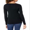 Amazon Essentials Women's Lightweight Ribbed Long-Sleeve Boat Neck Slim-Fit Sweater, Black, Medium view 2