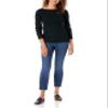 Amazon Essentials Women's Lightweight Ribbed Long-Sleeve Boat Neck Slim-Fit Sweater, Black, Medium view 4