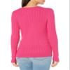 Amazon Essentials Women's Lightweight Long-Sleeve Cable Crewneck Sweater (Available in Plus Size), Bright Pink, X-Large view 3