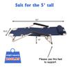 LUCKYERMORE 2 Pack Beach Outdoor Lounge Chairs, Tanning Lounge Chair and Full Flat Cot 2 in 1, Folding Reclining Chairs for Outdoor Lawn Beach Pool Camping, 60" L x 19 W, Dark Blue view 2