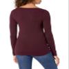 Amazon Essentials Women's Lightweight Ribbed Long-Sleeve Boat Neck Slim-Fit Sweater, Burgundy, Medium view 2