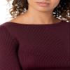 Amazon Essentials Women's Lightweight Ribbed Long-Sleeve Boat Neck Slim-Fit Sweater, Burgundy, Medium view 3
