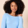 Amazon Essentials Women's Lightweight Ribbed Long-Sleeve Boat Neck Slim-Fit Sweater, Sky Blue, X-Small view 4