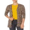 Amazon Essentials Women's Lightweight Open-Front Cardigan Sweater (Available in Plus Size), Camel Leopard, Small view 1