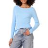 Amazon Essentials Women's Lightweight Ribbed Long-Sleeve Boat Neck Slim-Fit Sweater, Sky Blue, Small view 1