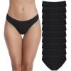 SIMIYA 10-Pack Women's Low Rise Briefs, Hipster Panties Stretch Bikini Underwear Black Large view 1