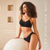 SIMIYA 10-Pack Women's Low Rise Briefs, Hipster Panties Stretch Bikini Underwear Black Large view 3