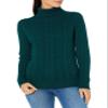 Amazon Essentials Women's Fisherman Cable Turtleneck Sweater (Available in Plus Size), Forest Green, Small view 1