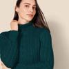 Amazon Essentials Women's Fisherman Cable Turtleneck Sweater (Available in Plus Size), Forest Green, Small view 4