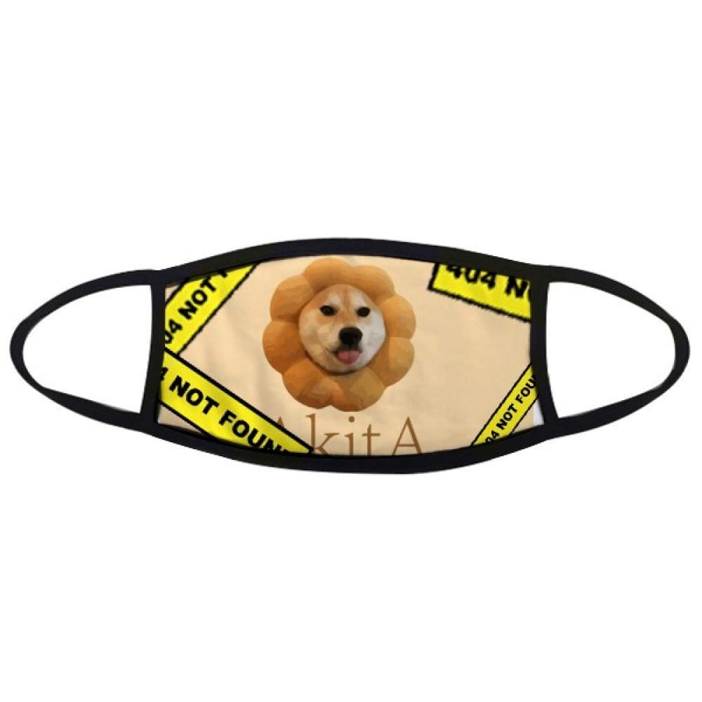 OFFbb-USA Akita Dog Pillow Neck Body Unisex Face Dust Proof Cotton Mask Warning