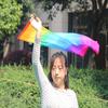 Winged Sirenny 81cm Colorful Flowy Spinning Silk Flag Poi with Rod, Church Liturgical Praise Prophetic Worship Adoration Dance Banner Poi Streamer, Practice Play Silk Poi Flag (Rainbow plus) view 2