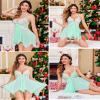 Avidlove Babydoll Lingerie for Women Honeymoon V Neck Chemise Exotic Nightgowns Bridal Nightdress XXL Apple Green view 2