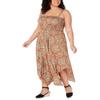 Love Squared Womens Plus Smocked Printed Maxi Dress Yellow 2X view 1