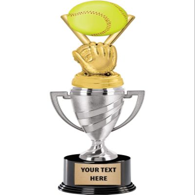 Crown Awards Softball Trophy, 14" Silver Cup Softball Trophies, Enter Your Own Engraving, 10 Pack Prime