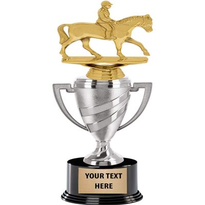 Crown Awards Horse Trophy, 12.5" Silver Cup Equestrian Horse Trophies, Enter Your Own Engraving, 10 Pack Prime