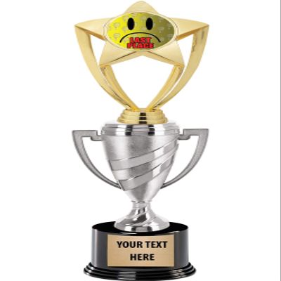 Crown Awards Last Place Trophy, 14" Silver Cup Last Place Trophies, Enter Your Own Engraving, 5 Pack Prime