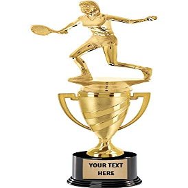 Crown Awards Racquetball Trophy, 14" Gold Cup Female Racquetball Trophies, Enter Your Own Engraving, 10 Pack