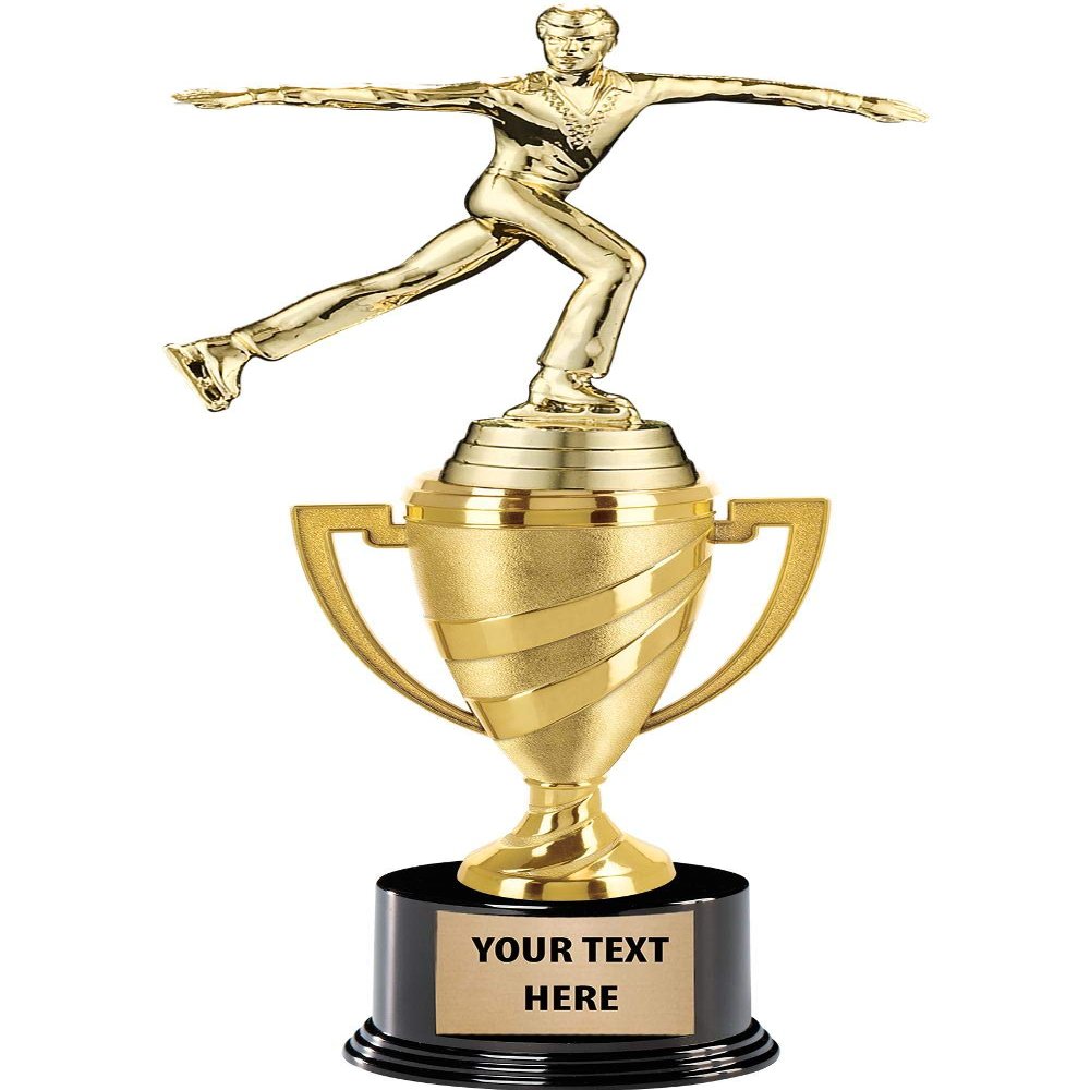 Crown Awards Ice Skating Trophy, 14" Gold Cup Male Ice Skating Trophies, Enter Your Own Engraving, 5 Pack Prime