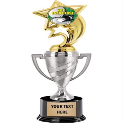 Crown Awards Joke Trophy, 14" Silver Cup Last Place Loser Trophies, Enter Your Own Engraving, 10 Pack