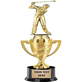 Crown Awards Golf Trophy, 14" Gold Cup Male Golf Trophies, Enter Your Own Engraving, 5 Pack