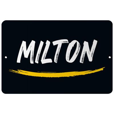Makoroni - Milton Name 8x12 inc Aluminum Decorative Wall Street Sign