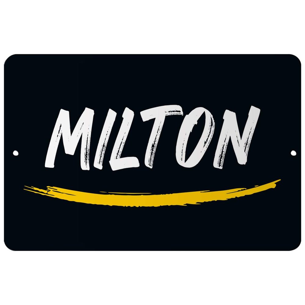 Makoroni - Milton Name 8x12 inc Aluminum Decorative Wall Street Sign